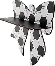 HOLIDYOYO Bow Tie Floating Shelf Unique Decorative Wall Rack for Boys and Girls Rooms Nursery and Home Decor Space-Saving Wooden Shelf for Plants and Crystal Figurines