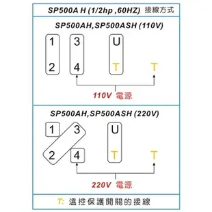 【鋒水電】 九如牌 SP500AH SP500 1/2 HP 抽水機 無水斷電 抽水馬達 家用抽水泵浦