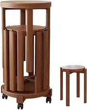 WJnflQN Nesting Side Tables | Round Nesting End Tables with Wheels | Multifunctional Furniture for Patio Bedroom Entrance Outdoor Apartment Gardening Cafe Sofa Couch Pool Offices Tea Classroom