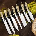 Personalized J2 Stainless Steel Custom Handmade 7 Pcs Chef Knife Set