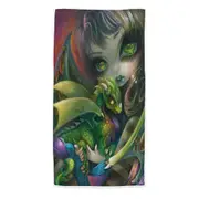 Fantasy Art Painting Darling Dragonling and Fairy Beach Towels Medium Large Extra Large