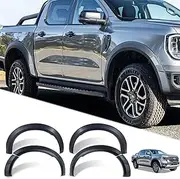 SUERAUTO4X4 Car Fender Flares for Ford Ranger Next Gen Sport 2022 2023 2024 2025 Accessories, 35MM/5" Extra Wide Body Kit Wheel Arches Front & Rear Eyebrow Protector Guard, Matte Black