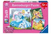 Disney Belle Cinderella Rapunzel Jigsaw Puzzle, 3x49 Piece