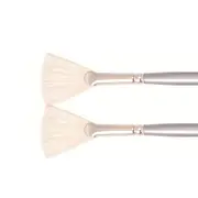 2x Jasart Interlocking Size 8 Acrylic/Oil Art Paint Fan Brush Fine Hog Bristle