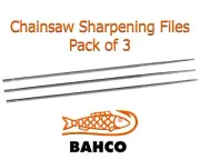 Bahco Chainsaw Sharpening Repair Files 3 Pack 5.5 x 200mm 8" inch Round