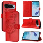 For Google Pixel 9 Pro XL Case, PU Leather Wallet Butterfly Cover, Red