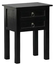 Elliot 2 Drawer Lamp Table (Black)