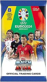 Topps Official Euro Match Attax 2024 Trading Cards: 1 x Trading Cards, 2-4 Players, Ages 6+, Includes 72 Cards, UEFA Euro 2024 Stars & Talents