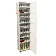 DIY White Shoe Organizer Cabinet Storage Cube Rack 1 Column - 10 Row - Clear Door