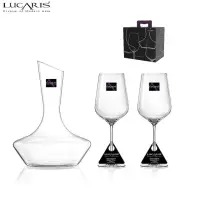 在飛比找momo購物網優惠-【LUCARIS】斜口醒酒瓶+波爾多紅酒杯禮盒組/LSG00