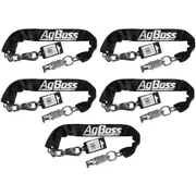 AgBoss 5x 5mm x 500mm Dog Ute Chain with Bull & Panic Snap