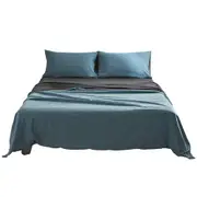 Deluxe Sheet Set Cotton Sheets Double Blue Dark Blue
