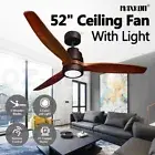 52 Inch Ceiling Cooling Fan with LED Lights Remote Control 3 Blades 5 Speed