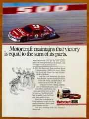 1988 Ford Motorcraft Parts PRINT AD NASCAR Bill Elliot Coors Car
