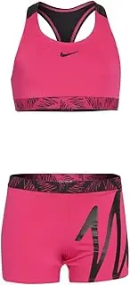 [Nike] Girls' Script Logo Crossback Sport Two Piece Bikini Set (Big Kid) Pink Prime