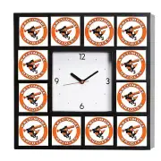 Baltimore Orioles Retro Logo Team Big Clock with 12 images