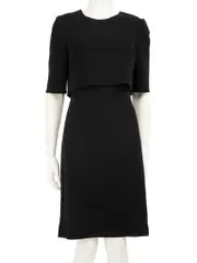 Black Wool Panel Top Dress