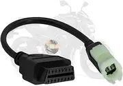 lydesor Obd2 Adapter Fit for Kawasaki Motorcycle 4 Pin to 16 Pin OBD Diagnostic Cable,for Z250/Z650/Z1000/ER6N/EX650F/Ninja400 Motorbike ECU Programming,Work with ELM327 Obdii Code Reader/Scanner