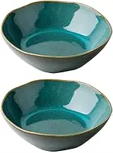 2 Pieces,Ceramic Salad Bowls Noodles Ramen Bowls Set Porcelain, Safe Heat Cold Resistant for Soup Pasta Rice Salad Dark and Light