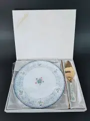 vintage Noritake Cake Plate and Cake Server 4504 orangerie Rare Find NIB