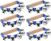 QUMIIRITY 6pcs Hand Shaking Bells Tambourines for Adults Ergonomic Percussion Instrument Easy to Learn Music for Beginners for Dance Parties Events
