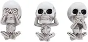 Vctitil 3pc Car Air Freshener Ghost Head Car Fragrance Ornament Auto Interior Decoration Resin Skeleton Car Air Conditioning Vent Perfume Diffuser