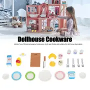 1:12 Scale Miniature Cookware DIY Dollhouse Kitchen Cooking Utensil Tools 25pcs
