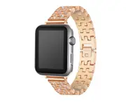 Stylish Shiny Steel Belt Solid Stainless Steel Chain Strap Steel Strap for Apple Watch5 4 3 2 1-Gold