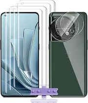 [Rnnmeeko] 4 + 2 pieces screen protector for Oneplus 11 for tempered glass, Oneplus 11 screen protector + camera protection, Oneplus 11 TPU film HD anti-scratch protective glass screen protector