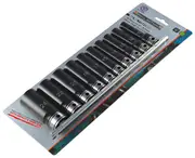 Dual Action 11241002 - Socket Set Thinwall 1/2" Drive 10 Piece Rail Metric Deep