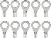 X AUTOHAUX 20pcs M6.2 Crimp Ring Lug Terminal Silver Plated Copper Connector 19.5 X 10.9mm