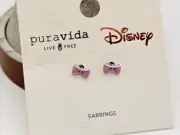 Pura Vida - Disney Daisy Duck Pink Enamel Bow Stud Earrings