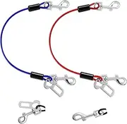 VavoPaw Dog Car Seat Belt, 32 Inch Chew Resistant Wire Dog Car Lead Seat Belt, Dog Lead with Buckles & Latch, Safety Harness for Small, Medium, Large Dog, Cat, Red + Blue, Pack of 2