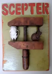 Jeff Brown Artwork Original Found Objects Assemblage "Scepter."