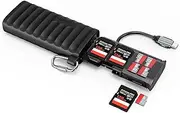 Card Reader High-Speed USB C to Micro SD Card Adapter USB 3.1 Type-C Dual Slots Memory Card Reader for SD/TF Card Carrying Case Holder for Cameras, Smartphones, Drones, Action Cameras