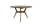 CR Mali Solid Timber Round Dining Table - Mindi Brown on wood