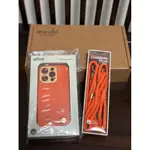 MOSHI  IPHONE 14 PRO ALTRA 腕帶皮革保護殼電力橘+ALTRA可調式掛繩背帶/支援MAGSAFE
