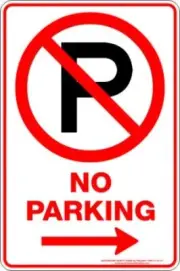 No Parking P Arrow Right | Parking Signs