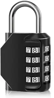 4-Digit Zinc Alloy Combination Lock - Waterproof Padlock for Door, Toolbox, Gym,