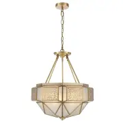 Overton Pendant CTC, Brass, Frost Glass