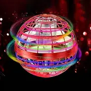 Flying Ball Toys,360°Rotating Hand Controlled Flying Orb Ball Toys Magic Led Lights Controller Mini Drone Flying Toy Spinning UFO Safe for Kids Adults Indoor Outdoor (Red)
