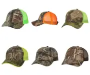 Camo Caps, Realtree Mossy Oak Kryptek Mesh Back, Hunting Safety Hi-Viz Hats