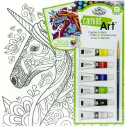 Royal & Langnickel(R) Canvas Art Markers Kit 10"X10"-Unicorn RTN-251
