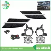 For Toyota RAV4 2013-15 Pair Front Grille Matte-Black Fog Lights w/Switch&Wiring (for: Toyota)