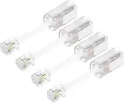 uxcell 4 Pack Telephone Cord Detangler, 360 Degree Rotating Tangle Free Phone Handset Cable Landline Swivel Cord, 70mm, Clear White
