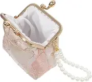 [LIFKOME] Flower Clutch Mini Evening Bag Women's Purse Pearl Embellished Ladies Bag Vintage Clutch Wallet for Hand
