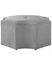 Nicole Miller Rey Velvet Octagon Cocktail Ottoman
