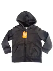 NWT Wonder Nation Black Sherpa Lined Hooded Jacket Kids Size XS (4-5)