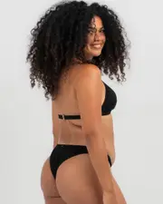 [Kaiami] Kaiami Women's Mila High Cut Bikini Bottom in Black Size 12 12 Black