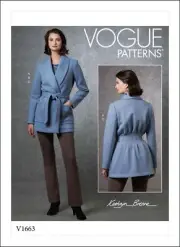 V1663 Sewing Pattern Kathryn Brenne EASY Jacket Vogue 1663 Sz 16-26 31664505327